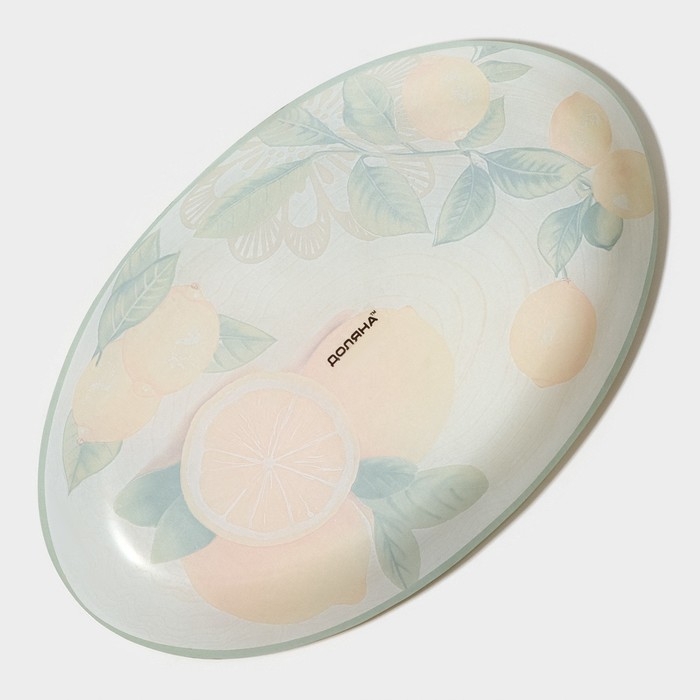 Блюдо сервировочное стеклянное овальное Доляна «Дольче», 24,5×15×2 см Блюдо сервировочное стеклянное овальное Доляна «Дольче», 24,5×15×2 см