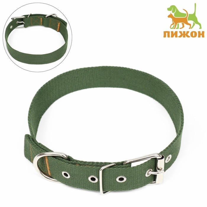 Ошейник брезентовый однослойный, 72 х 3,5 см, хаки Ошейник брезентовый однослойный, 72 х 3,5 см, хаки