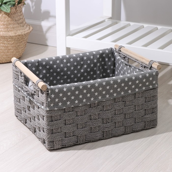 Корзина для хранения плетёная ручной работы Доляна, 41&times;30&times;20 см, цвет МИКС