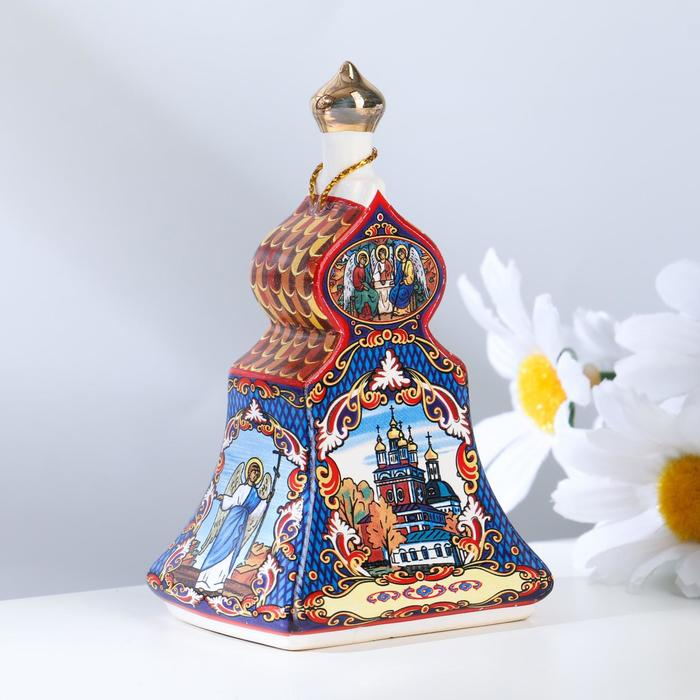 Колокольчик "Терем большой", гжель