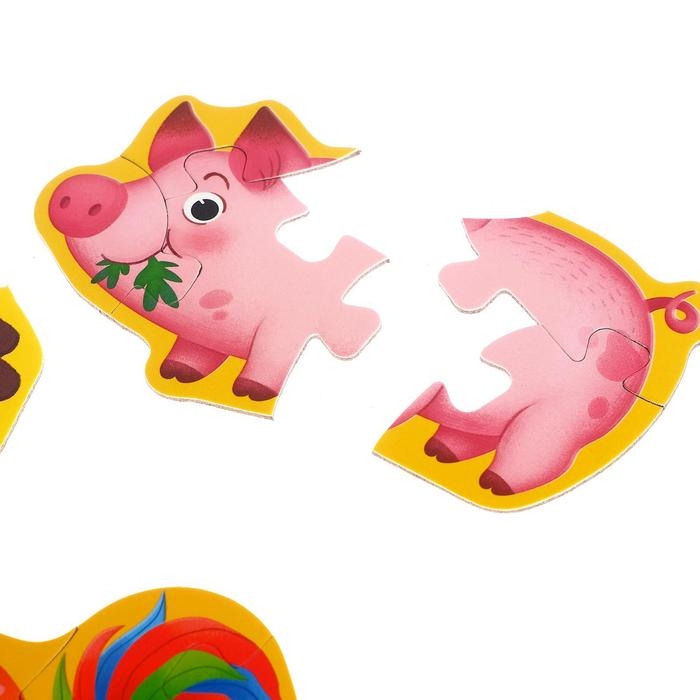 Макси- пазлы &laquo;Наша ферма&raquo;, 5 пазлов, 20 деталей