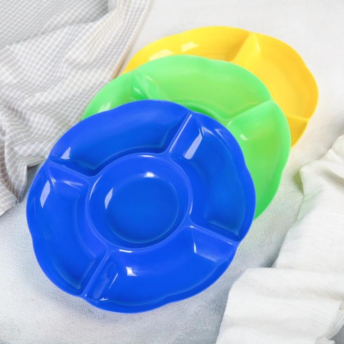 Менажница круглая Доляна «Радуга», 5 секций, 24×2 см, цвет МИКС Менажница круглая Доляна «Радуга», 5 секций, 24×2 см, цвет МИКС