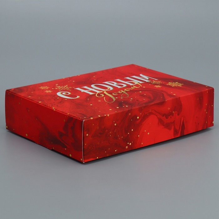 Коробка подарочная новогодняя складная «С новым годом», 21 х 15 х 5 см, Новый год Коробка подарочная новогодняя складная «С новым годом», 21 х 15 х 5 см, Новый год