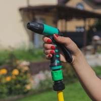 Коннектор с аквастопом, 5/8" (16 мм), быстросъёмное соединение, рр-пластик, Greengo