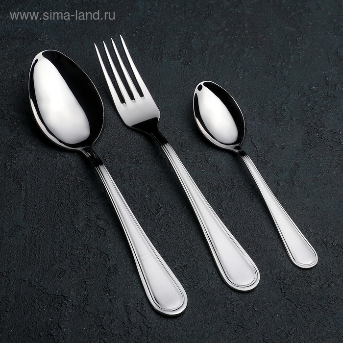 Набор столовых приборов &laquo; Рапсодия&raquo;, 18 предметов, картонная коробка, цвет серебряный