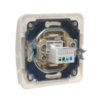 Розетка телефонная одноместная Luazon Lighting "Орион", скрытая, белая Розетка телефонная одноместная Luazon Lighting "Орион", скрытая, белая