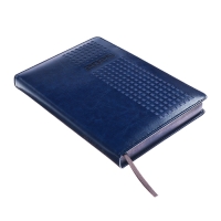 Ежедневник датированный 2025 года, ESCALADA, A5 176 листов, твердая обложка кожзам с поролоном, блинтовое тиснение, перфорация на обложке, блок 70 г/м2, синий