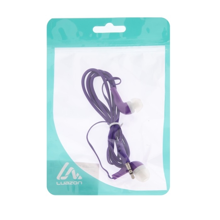 Наушники Luazon LN-2, вакуумные, плоский провод, МИКС Наушники Luazon LN-2, вакуумные, плоский провод, МИКС