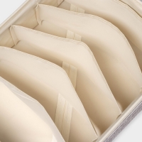 Органайзер для хранения белья Доляна &laquo;Тео&raquo;, 6 ячеек, с прозрачной крышкой, 32&times;23&times;12 см, цвет серый