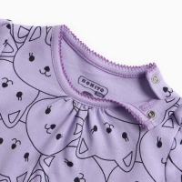 Лонгслив детский, цвет лиловый/котята, рост 62 см
