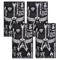 Набор кухонных полотенец Доляна Les't rock, 35х60 см - 4 шт, 100% хл Набор кухонных полотенец Доляна Les't rock, 35х60 см - 4 шт, 100% хл