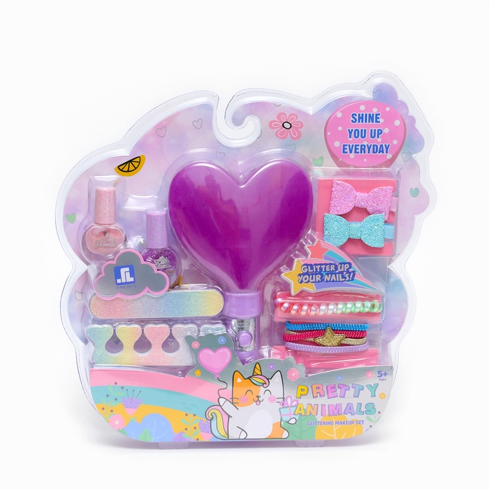 Набор косметики для девочки, с фиолетовым зеркалом Набор косметики для девочки, с фиолетовым зеркалом