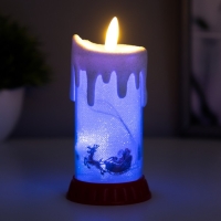 Ночник " Морозная свеча" LED RGB от батареек LR44 6х6х10 см RISALUX Ночник " Морозная свеча" LED RGB от батареек LR44 6х6х10 см RISALUX