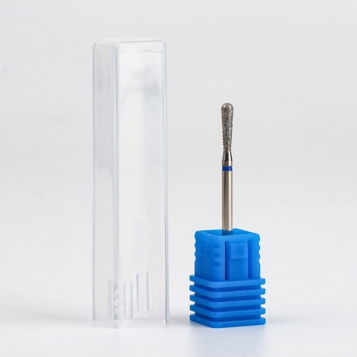 Фреза алмазная для маникюра &laquo;Конус&raquo;, средняя зернистость, 2,5 &times; 10 мм, в пластиковом футляре