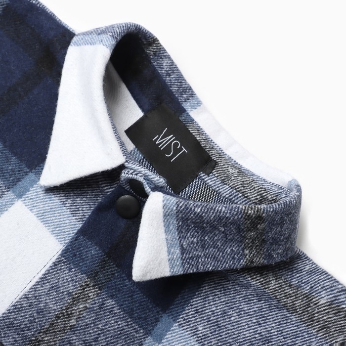 Рубашка мужская в клетку MIST, размер 48, синий Рубашка мужская в клетку MIST, размер 48, синий