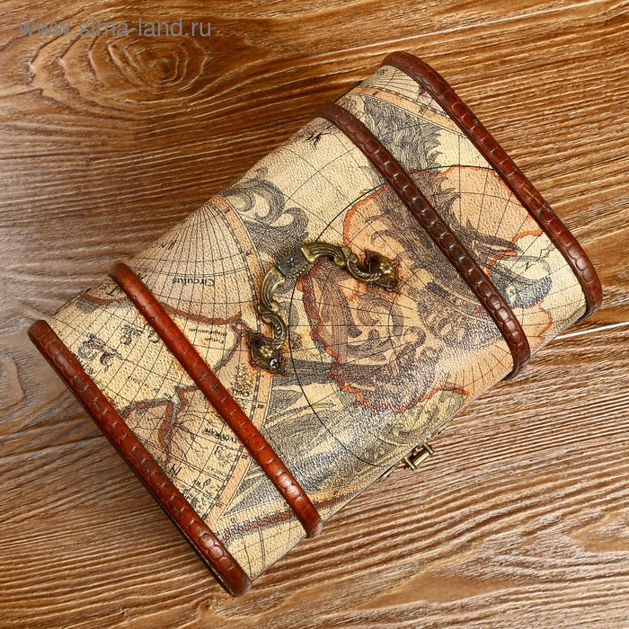 Шкатулка дерево состаренная Шкатулка дерево состаренная "Карта путешественника" сундучок МИКС 15х22х15,5 см