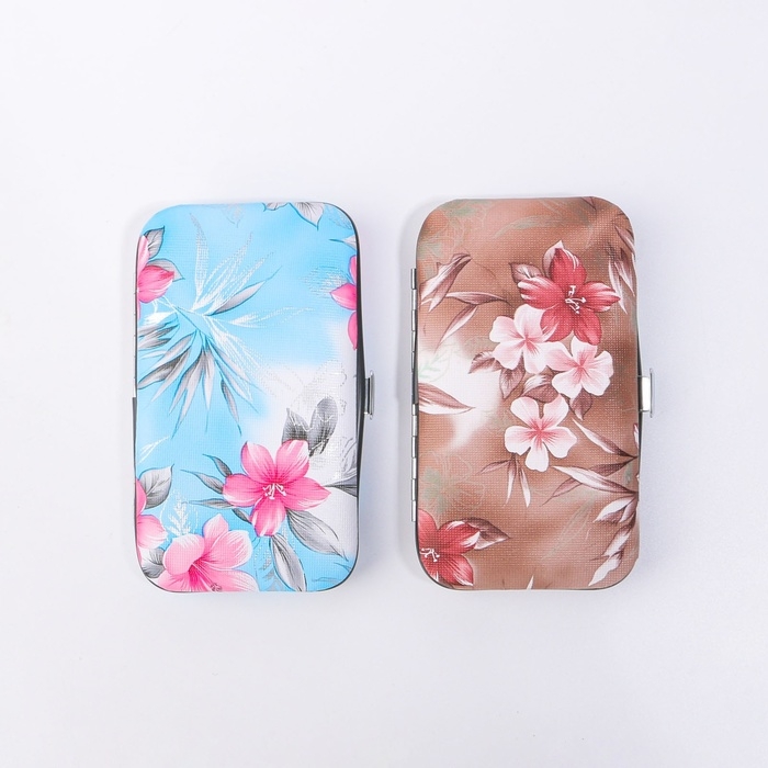 Набор маникюрный &laquo;Цветы&raquo;, 6 предметов, в футляре, цвет МИКС