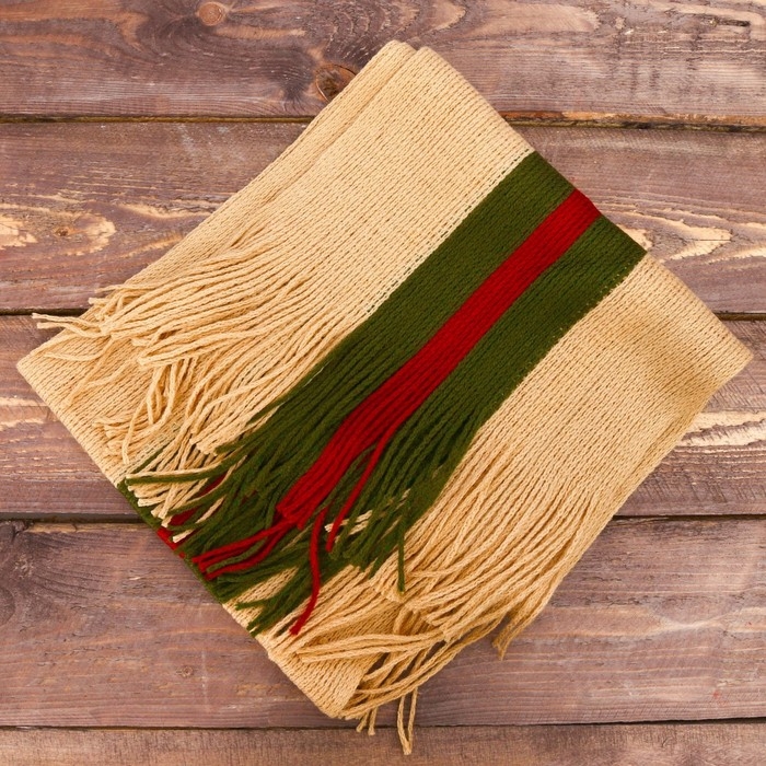 Шарф мужской, цвет бежевый, размер 170х21 Шарф мужской, цвет бежевый, размер 170х21