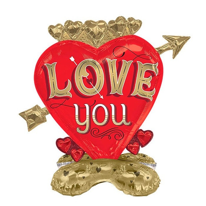 Шар фольгированный 40" &laquo;Сердце со стрелой&raquo;, на подставке, под воздух