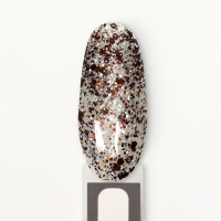 Гель лак для ногтей, &laquo;GLITTER FLASH&raquo;, 3-х фазный, 8мл, LED/UV, цвет прозрачный/коричневый (12)