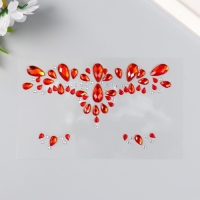 Наклейка пластик на лицо стразы "Узоры" МИКС 14,5х17,5 см Наклейка пластик на лицо стразы "Узоры" МИКС 14,5х17,5 см