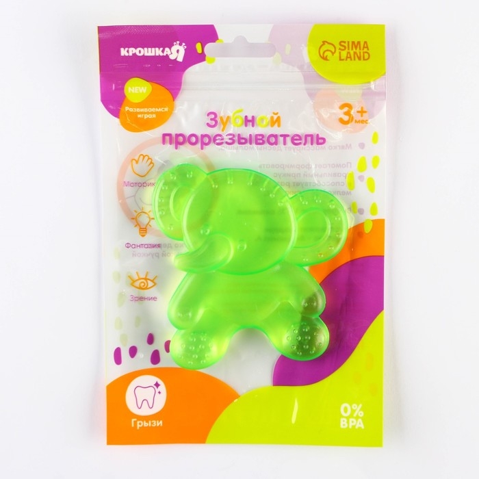 Прорезыватель охлаждающий с водой «Слоник», цвет МИКС, Крошка Я Прорезыватель охлаждающий с водой «Слоник», цвет МИКС, Крошка Я