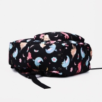 Рюкзак школьный из текстиля на молнии, наружный карман, цвет чёрный Рюкзак школьный из текстиля на молнии, наружный карман, цвет чёрный