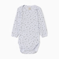 Боди с длинным рукавом, цвет звезды серые, рост 68 см Боди с длинным рукавом, цвет звезды серые, рост 68 см