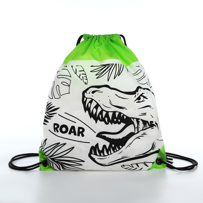 Мешок для обуви под раскраску «Динозавр» 34х40 см, спанбонд Мешок для обуви под раскраску «Динозавр» 34х40 см, спанбонд