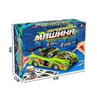 Деревянный конструктор &laquo;Создай машинку&raquo;, цвет зелёный