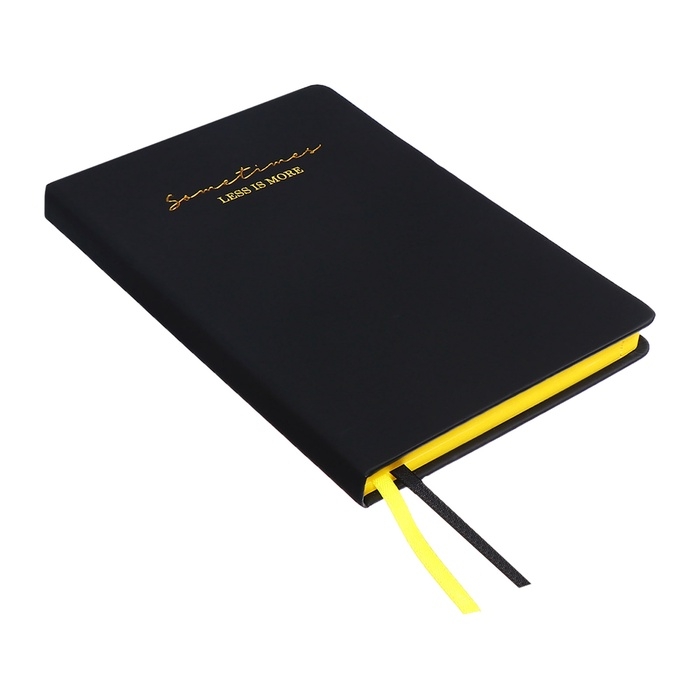 Ежедневник недатированный, A5, 136 листов, кожзам, deVENTE. Ultra, твердая обложка, тиснение фольгой, перфорация, ляссе, блок 70%, черный/желтый