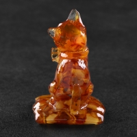 Сувенир "Кот с бантом", янтарь