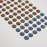 Наклейка пластик "Радужка глаза" d=0,9 см 20х9 см