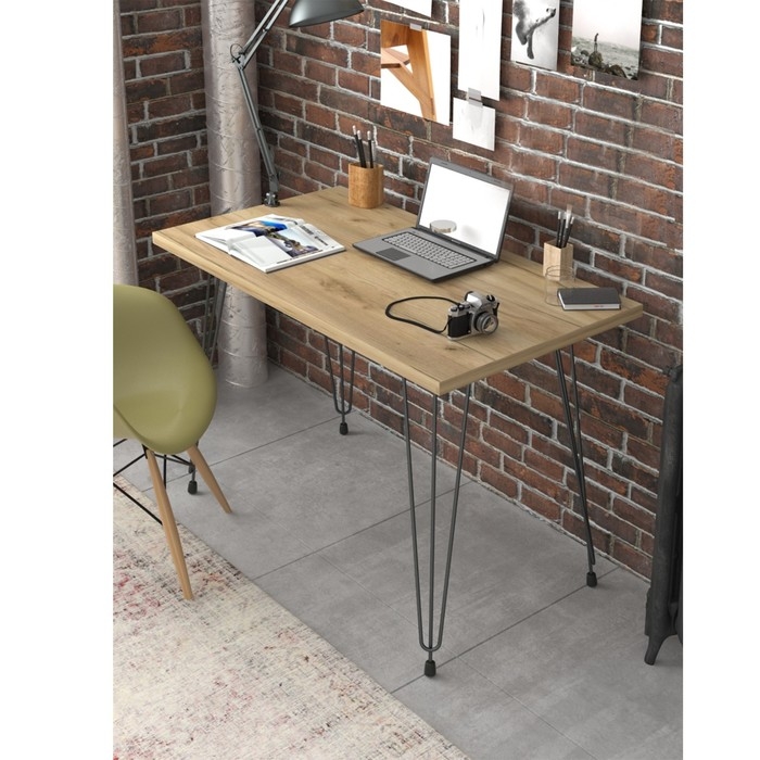 Стол обеденный Liverpool 110х60х75 см, дуб крафт золотой, чёрный