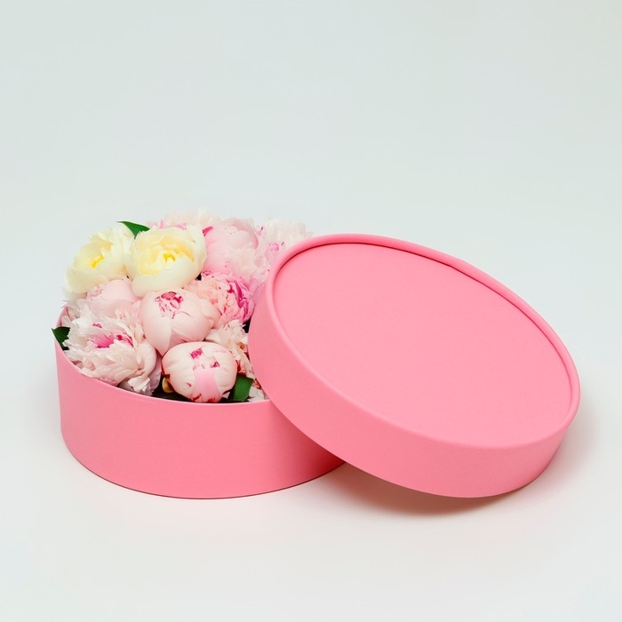 Коробка - тубус 2 в 1, низкие с глухой крышкой Коробка - тубус 2 в 1, низкие с глухой крышкой "Розовый", 21 х 7 - 18 х 6 см