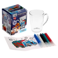 Кружка под раскраску витражными красками на новый год &laquo;В ожидании подарков&raquo;, новогодний набор для творчества