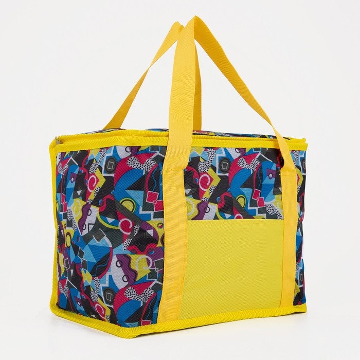 Термосумка на молнии 13 л, цвет синий/жёлтый