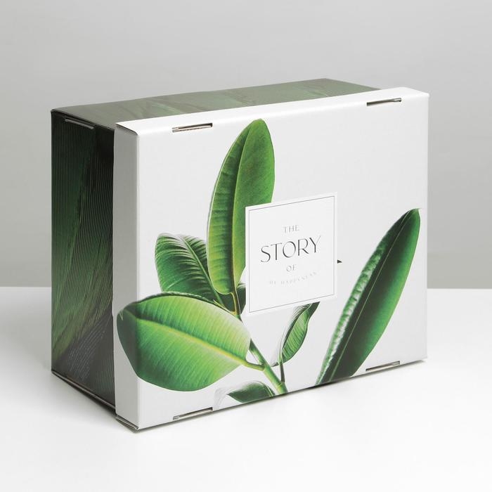 Коробка подарочная складная, упаковка, &laquo;Листья&raquo;, 31 х 25.5 х 16 см