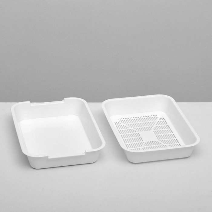 Туалет средний с сеткой 36 х 26 х 6,5 см, белый Туалет средний с сеткой 36 х 26 х 6,5 см, белый