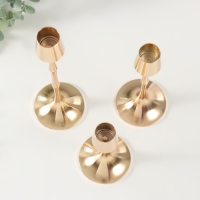 Подсвечник металл "Утончённый зауженный" d=2 см, набор 3 шт h=21,5 см, 16 см, 11 см