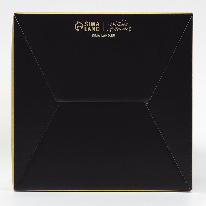 Коробка кондитерская с окном, сундук, &laquo;Новогодний шик&raquo; 20 х 20 х 20 см, Новый год