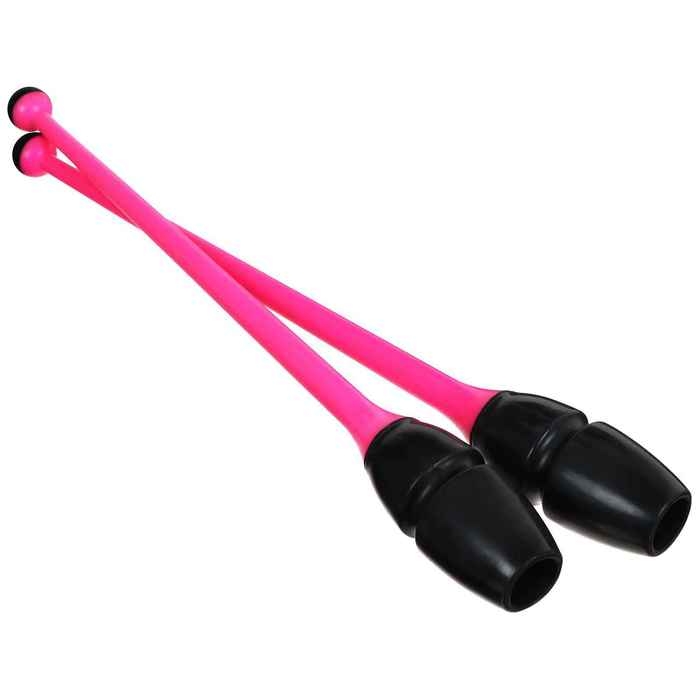 Булавы для художественной гимнастики вставляющиеся Grace Dance, 36 см, цвет розовый/чёрный Булавы для художественной гимнастики вставляющиеся Grace Dance, 36 см, цвет розовый/чёрный