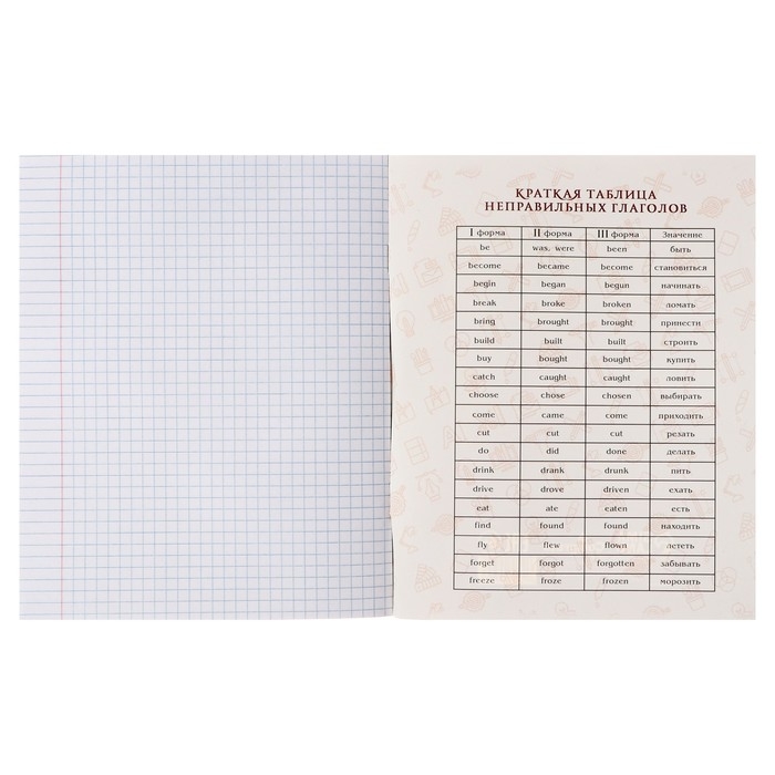 Тетрадь предметная Calligrata TOP "BlackTone", 48 листов в клетку Английский язык, со справочным материалом, обложка мелованный картон, Soft-touch + выборочный лак, блок офсет