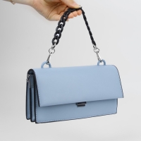 Цепочка для сумки, с карабинами, пластиковая, 23 × 17 мм, 30 см, цвет чёрный/серебряный Цепочка для сумки, с карабинами, пластиковая, 23 × 17 мм, 30 см, цвет чёрный/серебряный