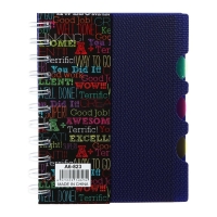 Блокнот на гребне А6, 100 листов, линия, обложка пластик, с разделителями "Граффити", МИКС Блокнот на гребне А6, 100 листов, линия, обложка пластик, с разделителями "Граффити", МИКС