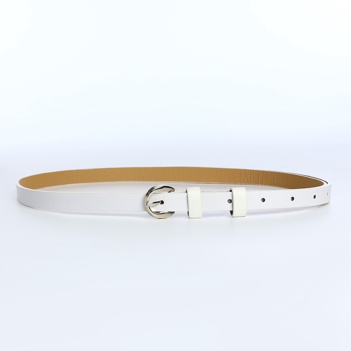 Ремень жен 01-01-02-01 Июнь14, 1,1*0,3*110 см, пряжка металл, 1 прокол, белый Ремень жен 01-01-02-01 Июнь14, 1,1*0,3*110 см, пряжка металл, 1 прокол, белый