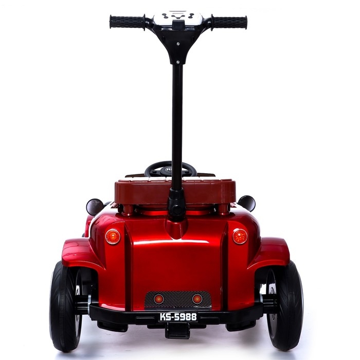 Электромобиль &laquo;Ретро&raquo;, с подставкой для родителя, цвет красный глянец