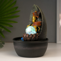 Фонтан настольный от сети "Лакшми в золотом одеянии у водопада" 28х19х19 см