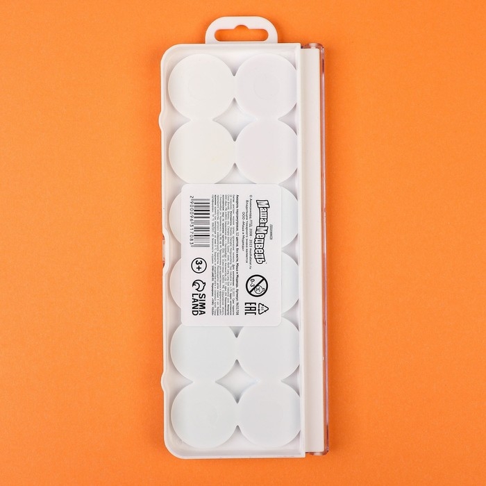 Акварель перламутровая "Маша и медведь", 12 цветов, без кисти