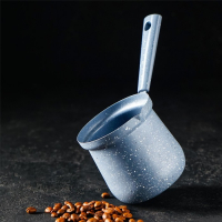 Турка Доляна &laquo;Мрамор грэй&raquo;, 450 мл, d=9 см, 20&times;9&times;14 см, пластиковая ручка, антипригарное покрытие, индукция, цвет серый